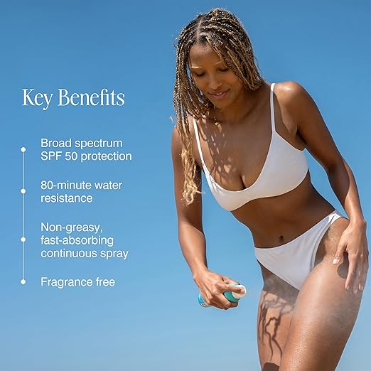 COOLA Organic Sunscreen SPF 50 Sunblock Spray Dermatologist Tested Skin Care for Daily Protection Vegan and Gluten Free Fragrance Free