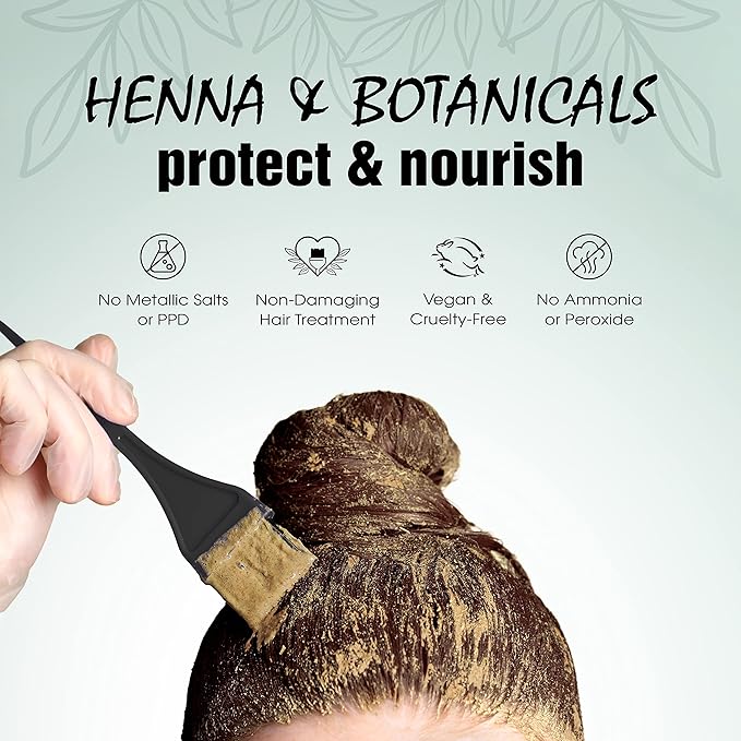Light Mountain Henna Hair Color &amp Conditioner - Dark Brown Hair Dye for Men/Women Organic Henna Leaf Powder and Botanicals Chemical-Free Semi-Permanent Hair Color 4 Oz (Pack of 3)