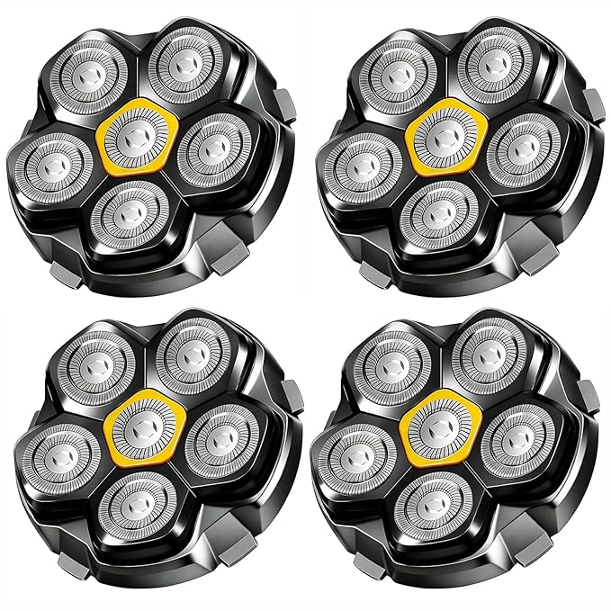 6 Blade Magnetic Replacement Shaving Heads Compatible with 6D Blade Head Compatible with Head Shavers for Bald Men4 Pack Travel Size
