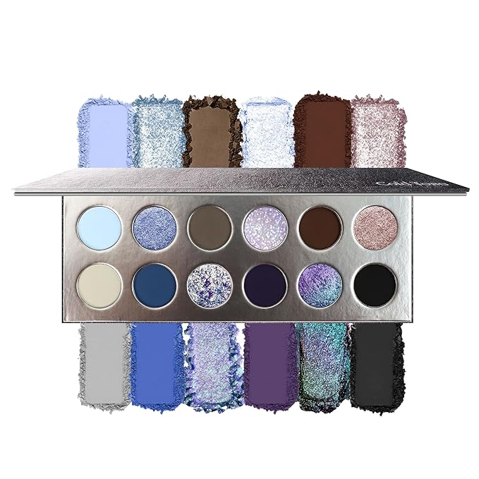 Professional Super Shiny 12 Color Eyeshadow Palette Multichrome Chameleon Eyeshadow Makeup Sparkle Duochrome &amp Matte Eye ShadowLong LastingEasily BlendableHighly Pigmented Vegan
