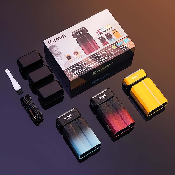 KEMEI Electric Razor for MenShaversFoil ShaverMens Electric Razors for Shaving Face/Beard Men's Electric ShaversCordlessUSB-C Fast RechargeableClose ShaveTravel/Home/BarberKEMEI T396