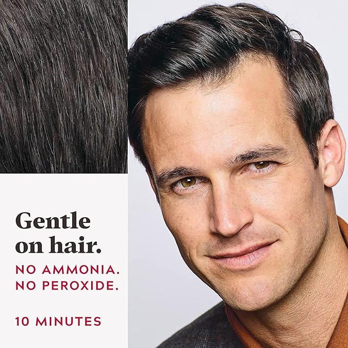 Just For Men Easy Comb-In Color Mens Hair Dye Easy No Mix Application with Comb Applicator - Darkest Brown A-50 Pack of 3
