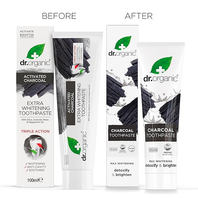 Dr Organic Extra Whitening Charcoal Toothpaste 100ml