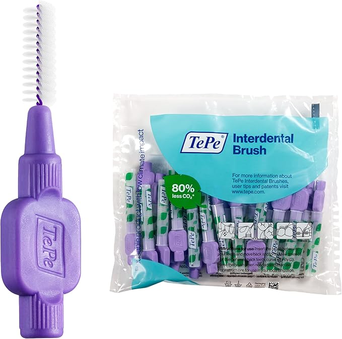 TePe Pack of 25 Interdental Brush Original Soft Dental Brush for Teeth Cleaning 6 Purple