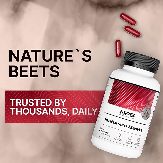 Nature's Pure Blend Organic Beet Root Powder Capsules ? Beet Root Capsules &amp Beets Supplements for Circulation ? L Arginine ? Nitric Oxide Supplements ? 1500MG