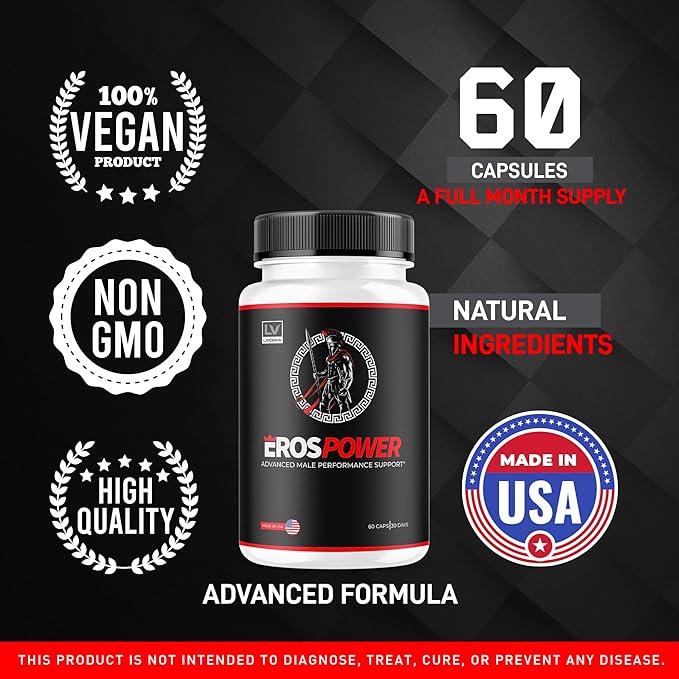 (3 Pack) Eros Power Supplement - Eros Power Supplement For Men Eros Power Eros Powder Supplement ErosPower Advanced Formula Eros Power Capsules For Men Eros Power Pills 180 Capsules For 3 Months