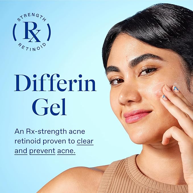 Differin Acne Treatment Gel 90 Day Supply Retinoid Treatment for Face with 0.1% Adapalene Gentle Skin Care for Acne Prone Sensitive Skin 45g Pump (Packaging May Vary)