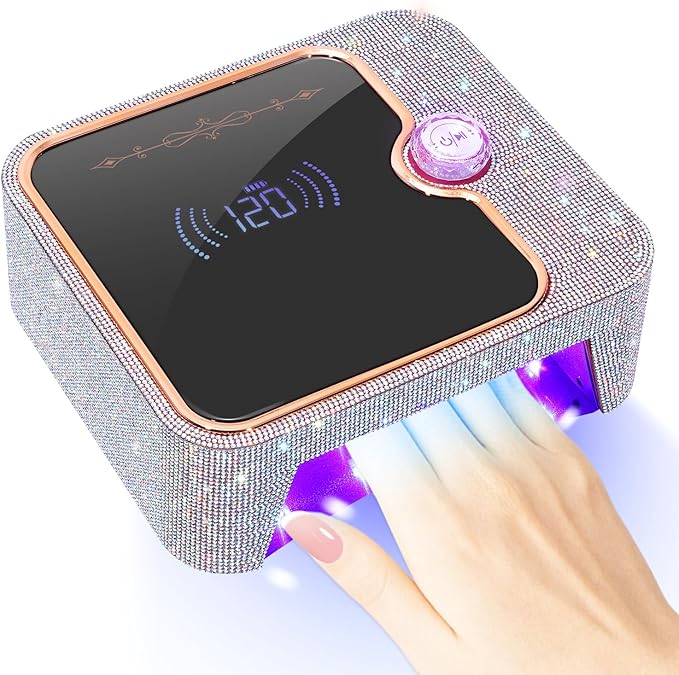 UV Light for Nails Rechargeable UV Nail Lamp Fast Nails Dryer Curing Lamp Gel Nail Polish UV Light 0-120S Arbitrary Timing for Salon &amp Home