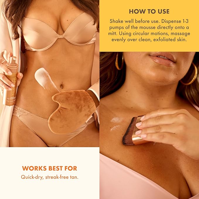 Kopari Gradual Self-Tanning Mousse Infused with Hyaluronic Acid Even Application Long-Lasting Natural Color Smooth Streak-Free Results