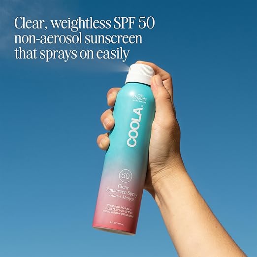 COOLA Organic Sunscreen SPF 50 Sunblock Spray Dermatologist Tested Skin Care for Daily Protection Vegan and Gluten Free Guava Mango