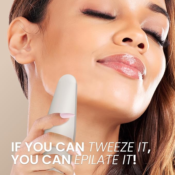 Epilady Esthetic Pearl Epilator for Women Face Womens Facial Hair Remover | Included Case &amp Cleaning Brush Electric Tweezers for Women Facial Hair