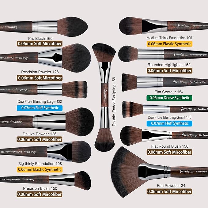 Bueart Design 38Pcs Professional Makeup Brushes Set With Extra Large HolderPremium Soft Synthetic Brush For Foundation Blush Powder Contour Concealer Blending Bronzer Eyeshadow
