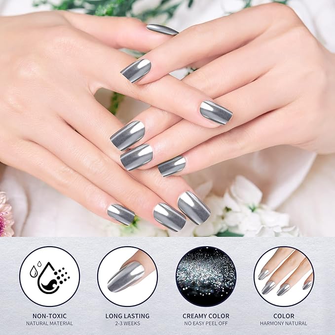 Artdone 36 Jars Chrome Nail Powder Nail Art Fimo Decoration Metallic Mirror Effect Holographic Aurora Chameleon Pigment Powder 1g/Jar Pearl for Resin Craft &amp Nail Art