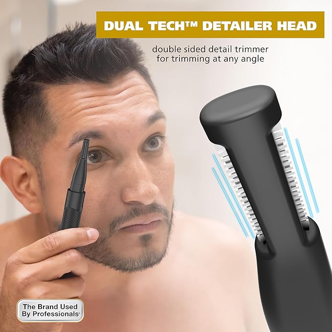 Wahl Manscaper ® 2 in 1 Lithium Battery Tactical® Dual Sided Eyebrow Trimmer and Nose Hair Trimmer for Men ? Model 3023805