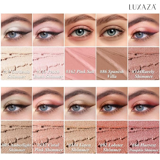 Orange Eyeshadow Stick Makeup Set 10PCS Neutral Shimmer And Matte Cream Eye Shadow Palette Metallic Bronze Smoky Eyeliner Brightener Crayon Kit Ideal Gift for Women -Stellar Pink Quartz