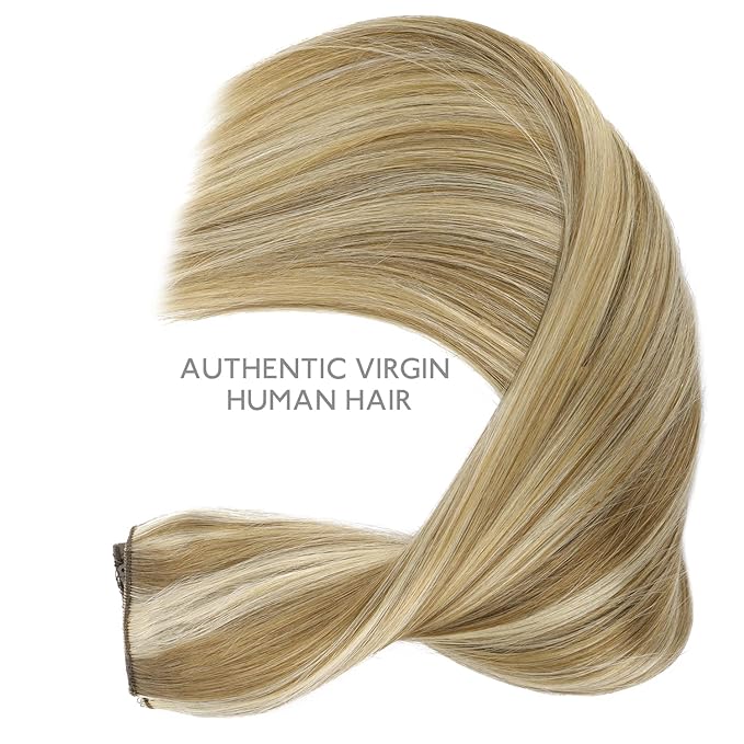 WENNALIFE Wire Hair Extensions (Increase 50% Lifespan) Real Human Hair 12 inch 70g Ash Brown with Platinum Blonde Highlights Remy Hair Invisible Transparent Wire Fish Line Straight Reusable Natural