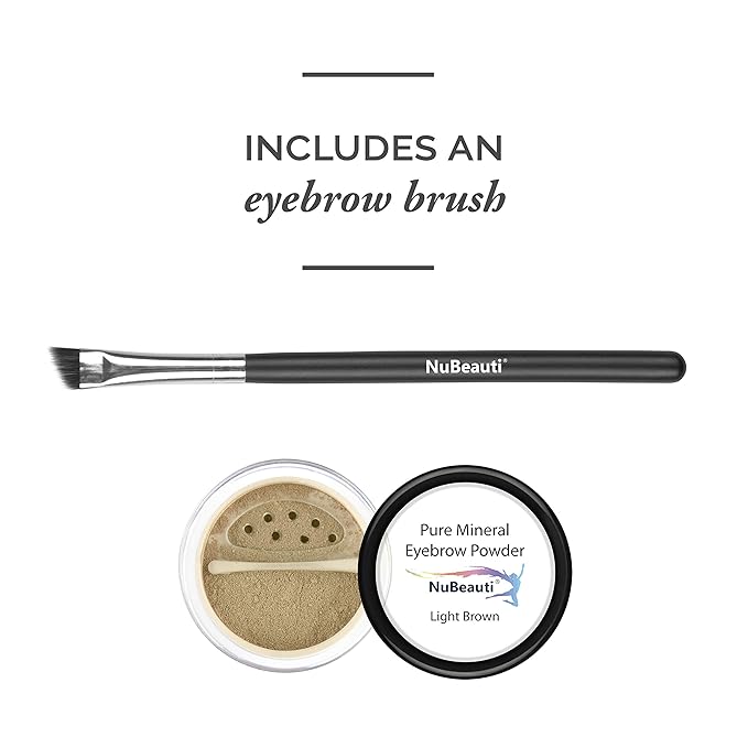 Natural Eyebrow Powder Kit Mica Brow Powder Makeup Kit with Professional Angled Brush 10 Natural Shades No Parabens or Chemicals Eyebrow Shaper Kit