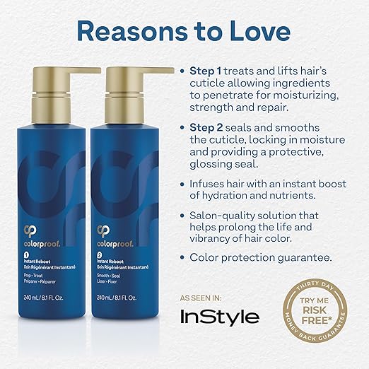 ColorProof Instant Reboot Treatment Masque 8.1 Fl. Oz. (2 Pack) Hair Mask Lightweight 2-Step Hair Mask for Damaged Hair with Color Protection Coconut &amp Lemongrass Scent