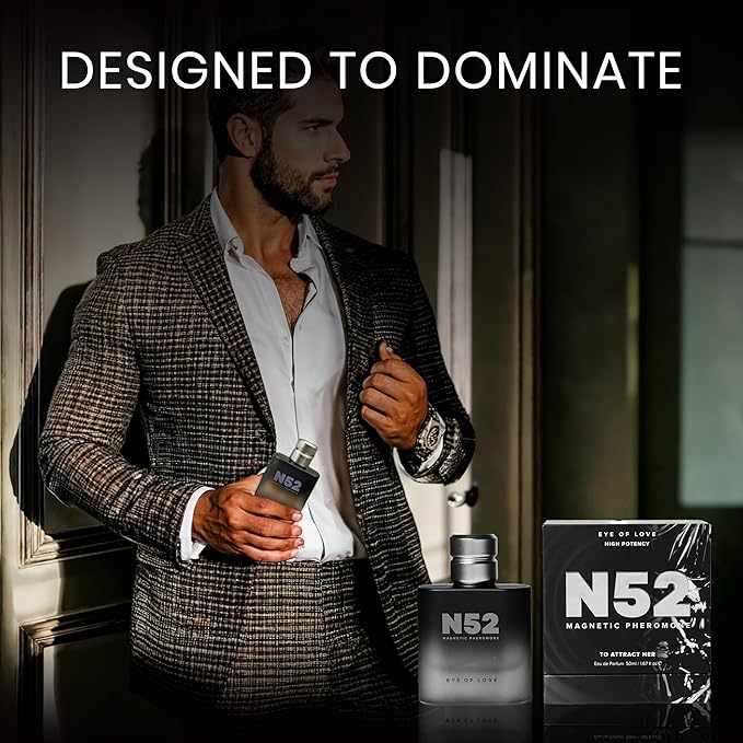 Eye of Love N52 Magnetic Pheromone Cologne for Men - Citrus Lavender Scent with Amber &amp Cedarwood - High Concentration Parfum Fragrances for Confidence &amp Presence - 50ml/1.6fl oz Pheromone Per