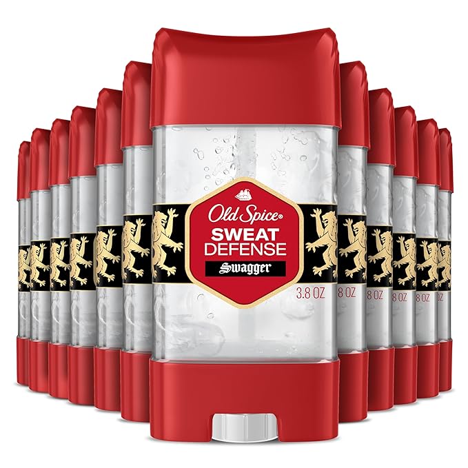 Old Spice Sweat Defense Antiperspirant Deodorant for Men 24/7 Sweat &amp Odor Protection Lasting Freshness Clear Gel Swagger Scent 3.8 oz (Pack of 12)