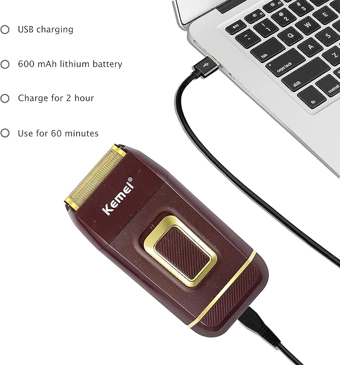 KEMEI Foil Shaver Double Electric Shaver for Men Electric Razors Head Shavers for Bald Men Barber Supplies Hair &amp Beard Trimmer Cordless Rechargeable