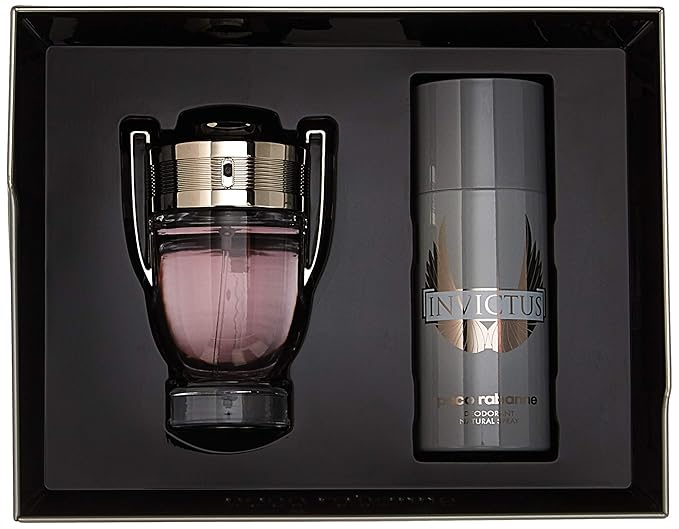 Paco Rabanne Invictus 2 Piece Gift Set for Men (Deodorant Spray Plus Eau de Toilette Spray)