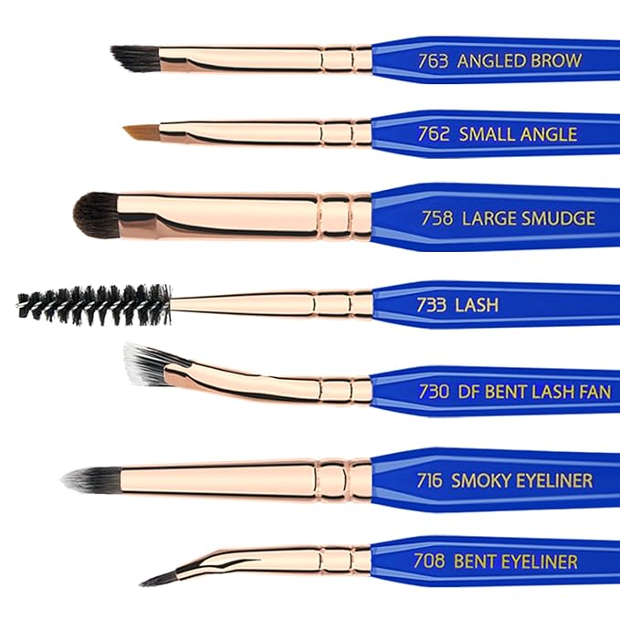 Bdellium Tools Professional Makeup Brush Golden Triangle - Eyes Only 15pc. Brush Set with Stand-Up Pouch