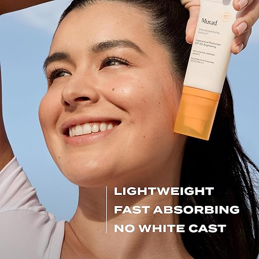 Murad Superdraft Brightening Moisturizer SPF 50 Travel - Vitamin C Packed Hydrating Ulta Sheer Facial Sunscreen W/Lipid-boosting Technology for Preventative Aging Protection from UVA/UVB (0.8 Fl Oz)