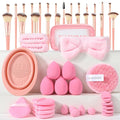 Makeup Brush Set for Foundation Concealer Eyeshadow and Travel Include Make Up Brush Sponge 51PCS Pink