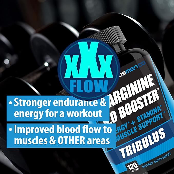 L Arginine Nitric Oxide Supplements for Men - Happy Wife Happy Nights Help Increase Blood Flow Circulation Muscle Pump Pre Workout Male Endurance w/Tribulus - 2 Mons