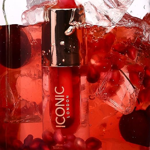 ICONIC LONDON Lustre Lip Oil | Non Sticky Moisturizing and High Shine Lip Oil Containing Vitamin C and Hyaluronic Acid Cruelty Free Vegan Makeup 0.2 Fl Oz