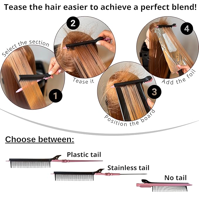Balayage Hair Dye Kit | Highlight kit ? Balayage Board Paddle | highlighting Foiling Board - 3 Highlighting Combs | Highlight comb &amp Teasing Clip Comb | 5 Professional Tools for hairstylists
