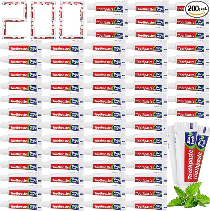 Mini Toothpaste Bulk Regular Clean Mint Toothpaste for Bad Breath Helps Freshens Breath Whitens Teeth Travel Size 0.18oz for Home Hotel Office School Camping