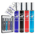 Beverly Hills Polo Club EDT Pen Spray Collection - Set of 4 Men's Fragrance Gift Set - draft Sexy Blaze and Blue Scent - Long-Lasting Travel-Friendly Cologne for Men (10ml Each)