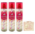 Bath &amp Body Works Raspberry Holiday Pie Bar 3 Pack Fragrance Mist Bundle with a Himalayan Salts Springs Bar Soap