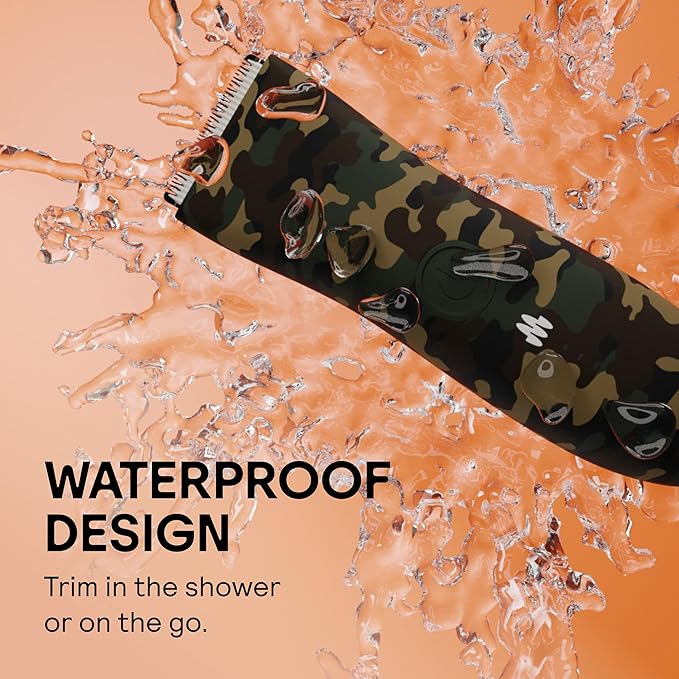 MERIDIAN The Trimmer Original - Body Hair Trimmer for Men Electric Shaver for Pubic Hair Chest Legs &amp Bikini Waterproof &amp Rechargeable Forest