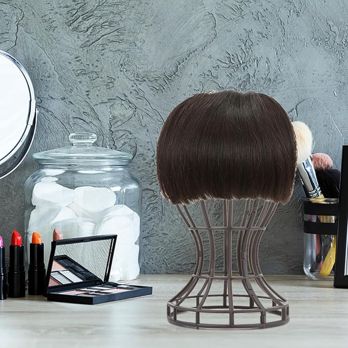 2Pcs Portable Wig Head Stand Holder Gray Plastic Wig Display Mannequin for Hair Styling Salon Travel Home Use Smooth Surface Suitable for Hats Glasses Headdress Accessories