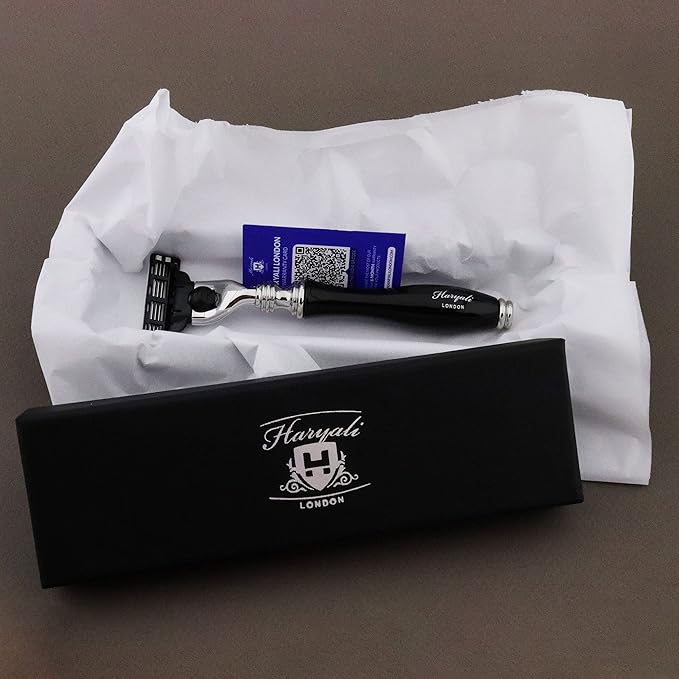 3 Edge Shaving Razor With Black Coated Handle Beard and Mustache Safety Razor For Men and Women