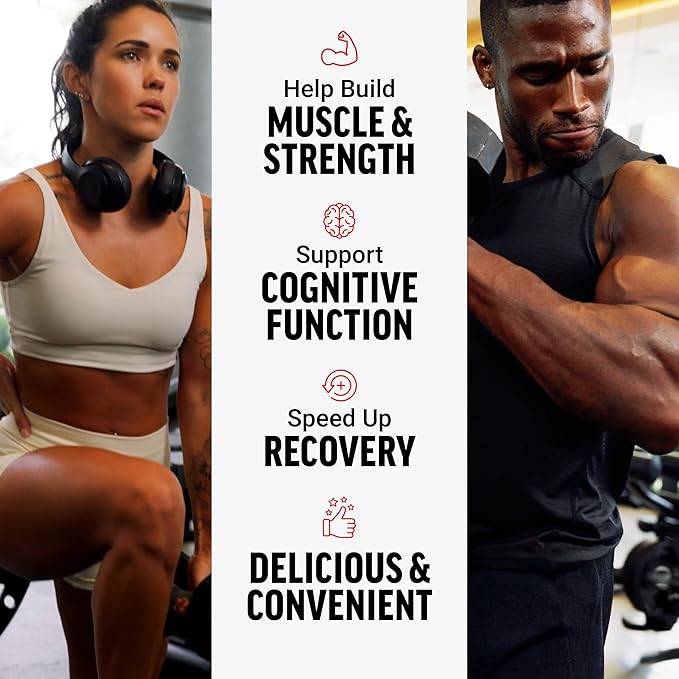 FORCE FACTOR Legendary Creatine Chews 5g Creatine Monohydrate Build Muscle Improve Strength &amp Recovery Support Memory &amp Cognitive Function Sugar Free Berry Blast 60 Soft Chews