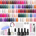 Beetles Gel Nail Polish Kit with U V Light 75PCS Gel Nail Kit with Base Top Coat 45 Colors Winter Christmas Gel Polish Set Burgundy Red Exquisite Femininity Manicure Home DIY Gifts for Women Teens