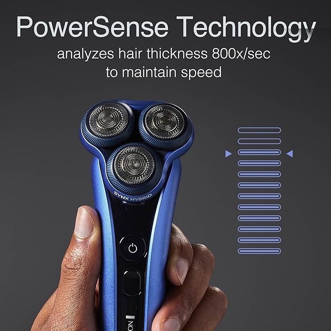 Remington Limitless X7 Shaver for Men Titanium Blades and Power Sense Technology Advanced Performance Foil Rotary Electric Shaver with PivotBall for Sensitive Skin Comfort 100% Waterproof.