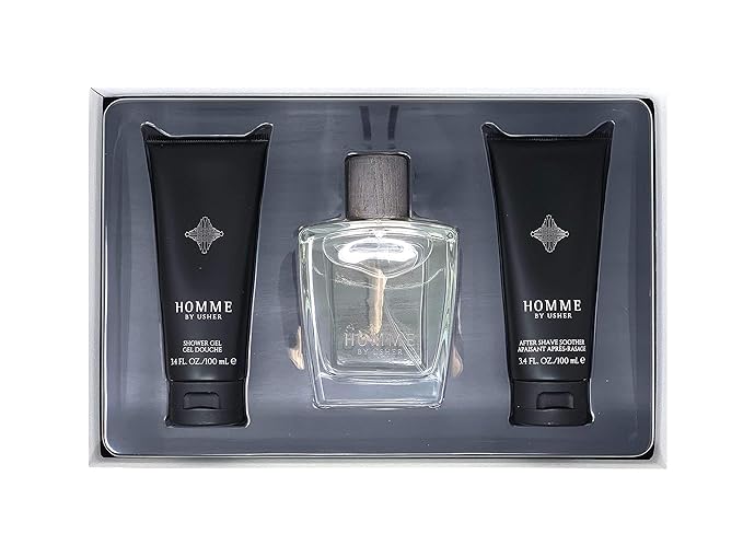 Usher Homme Men's 3-Piece Gift Set (EDT + S/G + A/S 3.4 oz Each)