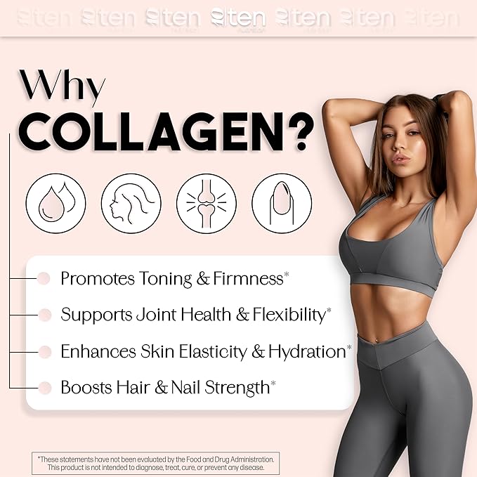 New - Creatine + Collagen for Women ? Supports Lean Muscle Growth &amp Development Booty Gain Energy &amp Recovery ? 5g Creatine Monohydrate Plus 5000mg Collagen Peptides Combo ? Unflavored 30 Se