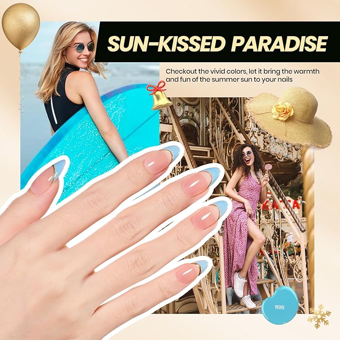 Beetles Gel Nail Polish Kit with U V Light -54 Pcs Gel Nail Kit Four Seasons Glow 32 Colors Set with Base Matte &amp Glossy Top Coat Soak Off Home Salon DIY Manicure Christmas Gifts for Women Teen Gi