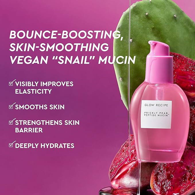 Glow Recipe Prickly Pear Peptide Mucin - Vegan Snail Mucin Face Serum to Hydrate &amp Repair Skin Barrier with Pore Refining Bio-active Peptides &amp Deep Hydration - Glass Skin Korean Skincare (4