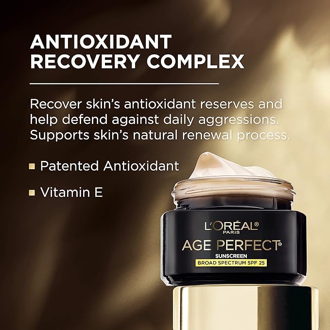 LOreal Paris Age Perfect Cell Renewal Anti-Aging Day Moisturizer with Broad Spectrum SPF 25 Sunscreen Antioxidants and Vitamin E 1.7oz
