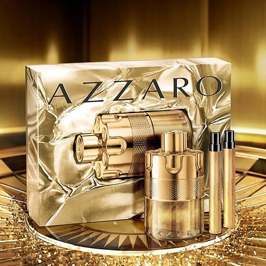 Azzaro - Forever Wanted Elixir - Mens Cologne Set ($215 Value)- With Notes of Raspberry Cardamom and Leather Accord - Full Size 3.33 Fl Oz &amp 2 Travel Size Fragrances 0.3 Fl Oz Each
