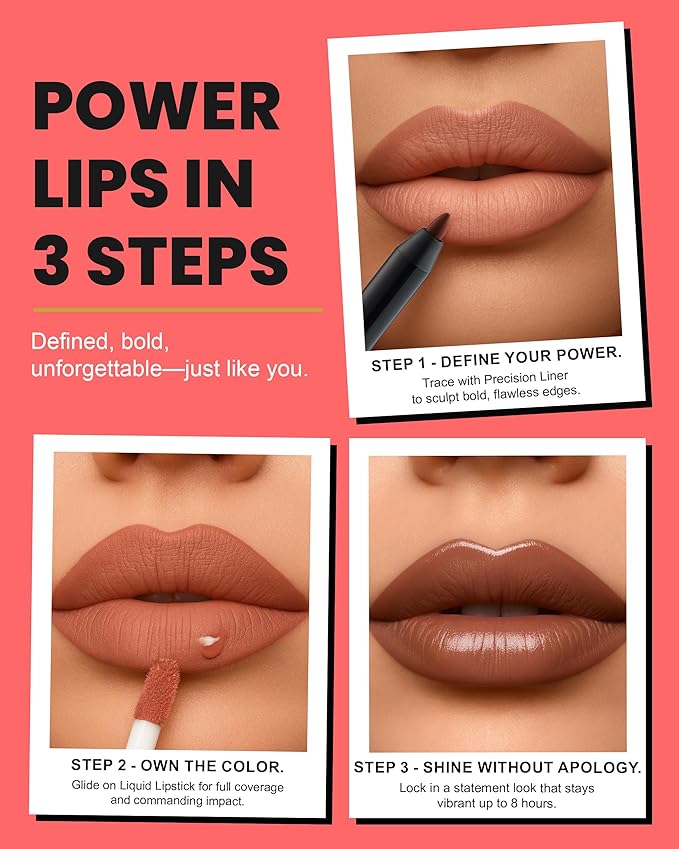 Lip Kit Duo ? Goddess Energy - TikTok-Viral Precision Liner &amp Glossy Liquid Lipstick Clean 2-Step Set with Hydrating Long-Wear Color ? Bold Inclusive Beauty for Everyday Konfidence