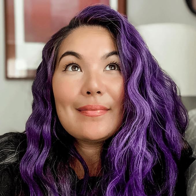 Overtone Semi Permanent Hair Color Conditioner Vibrant Purple 8 oz Nourishing Damage-Free Color Depositing Mask for All Hair Types with Shea Butter &amp Coconut Oil Vegan &amp Cruelty-Free