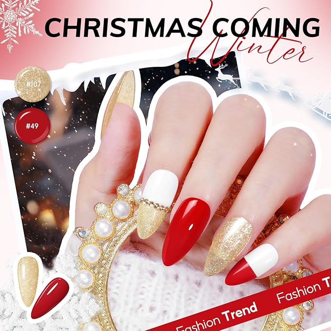 COSCELIA 73pc Gel Nail Polish Kit with U V light 60 Bottles Gel Nail Polish and Soak off Top Base Coat Fall Colors Enchantment Collection Glitter Nail Rhinestones Gel Manicure Starter Kit DIY Gifts